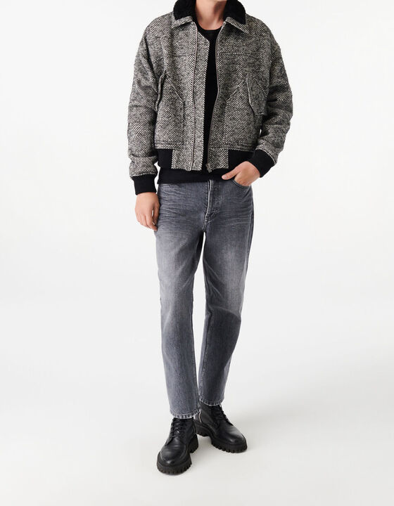 HERRINGBONE AVIATOR JACKET